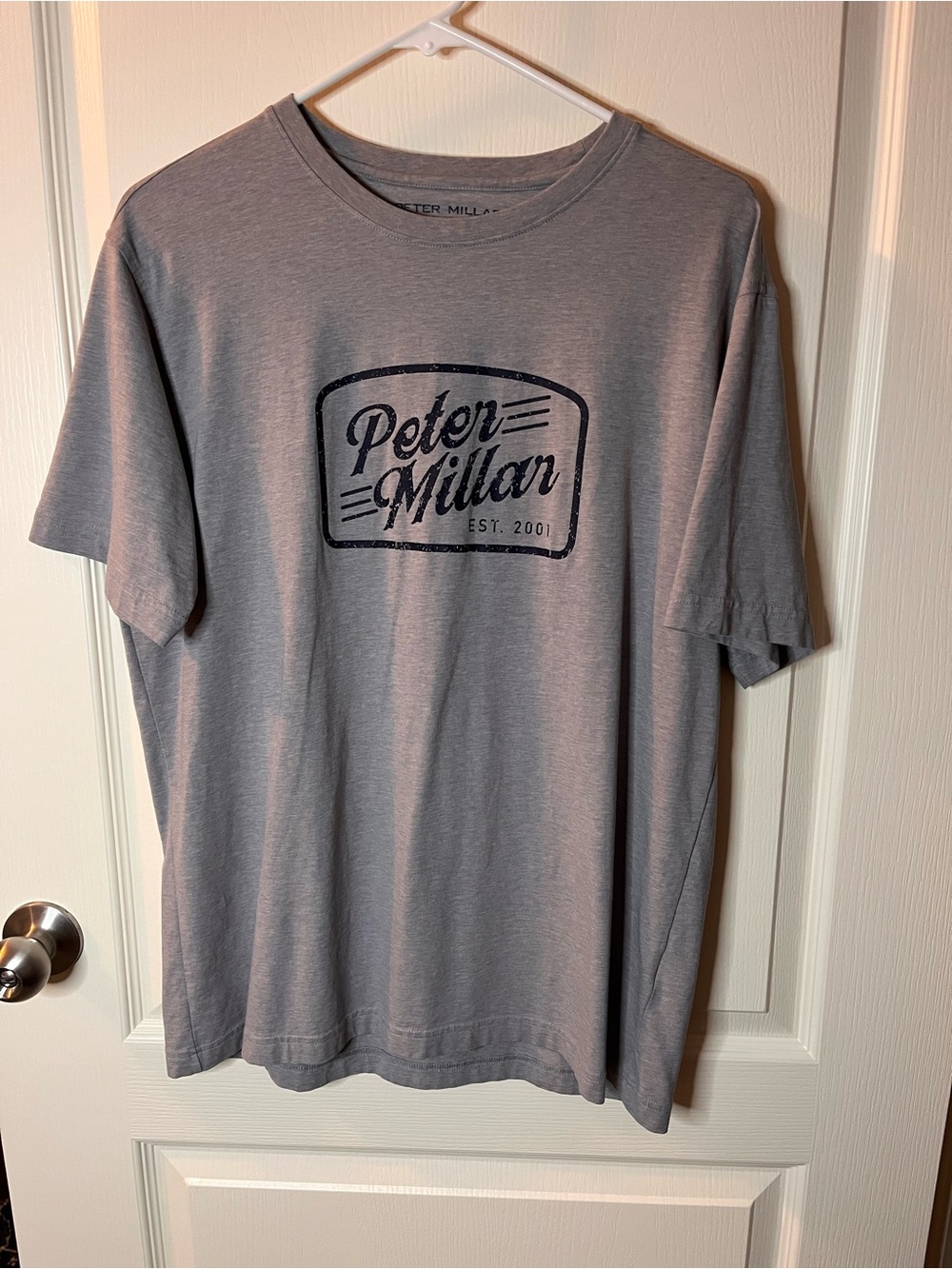 Peter Millar Gray Crown Lite Graphic Short-Sleeve Logo Tee